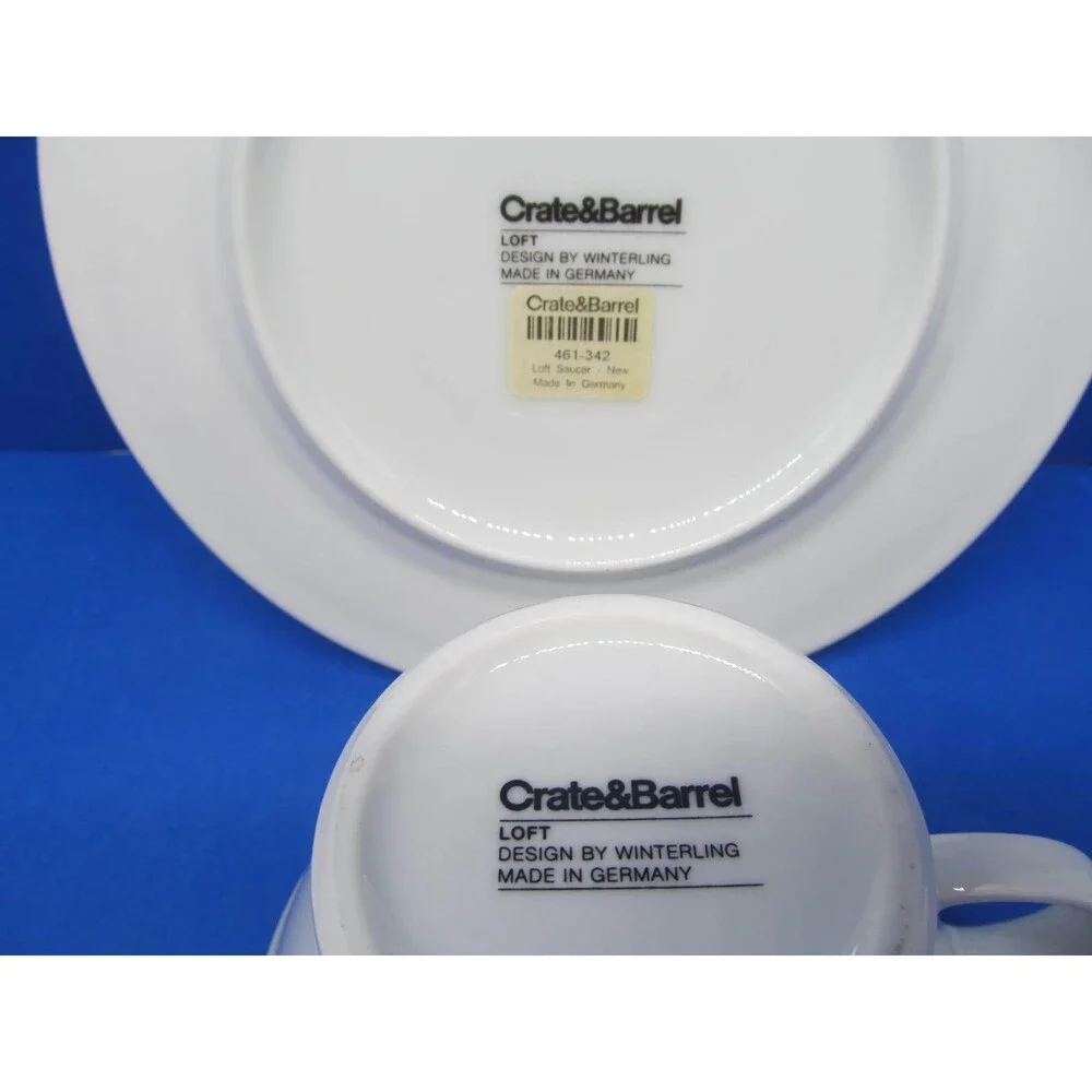 Crate And Barrel Loft White Cup And Saucer Design By Winterling Made In Germany